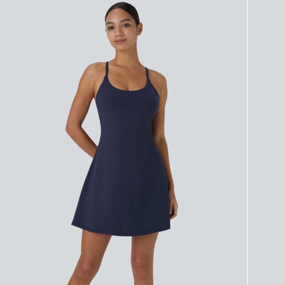 HALARA SoftlyZero Plus Backless Active Peacoat Colored Dress Size XL New W Tags